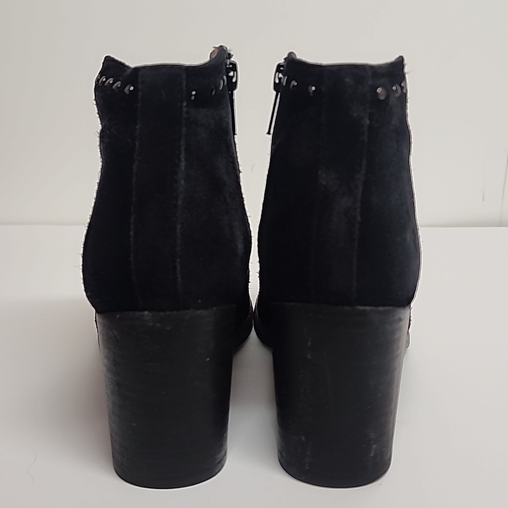 FRYE Nora black ankle boots with studded detail 2 3/4 chunky heel sz 8B Western - Picture 4 of 12
